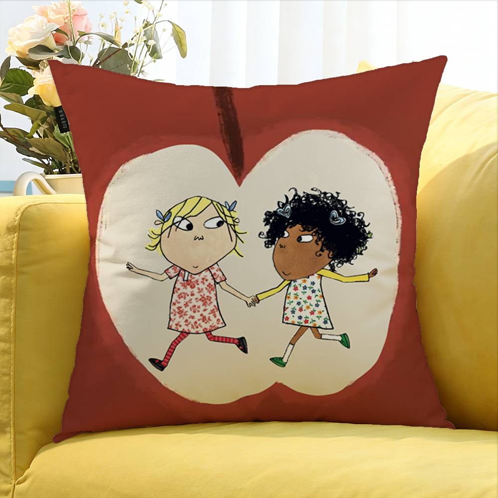 C-Charlie And L-Lola World Various Sizes Square Pillow Case For Car Home Bedchamber Decor