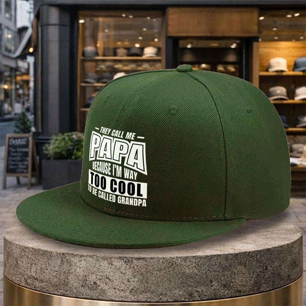 Papa Too Cool Grandpa Funny Slogan Baseball Cap Polyester Adult Casual Snapback Hat Unisex Outdoor