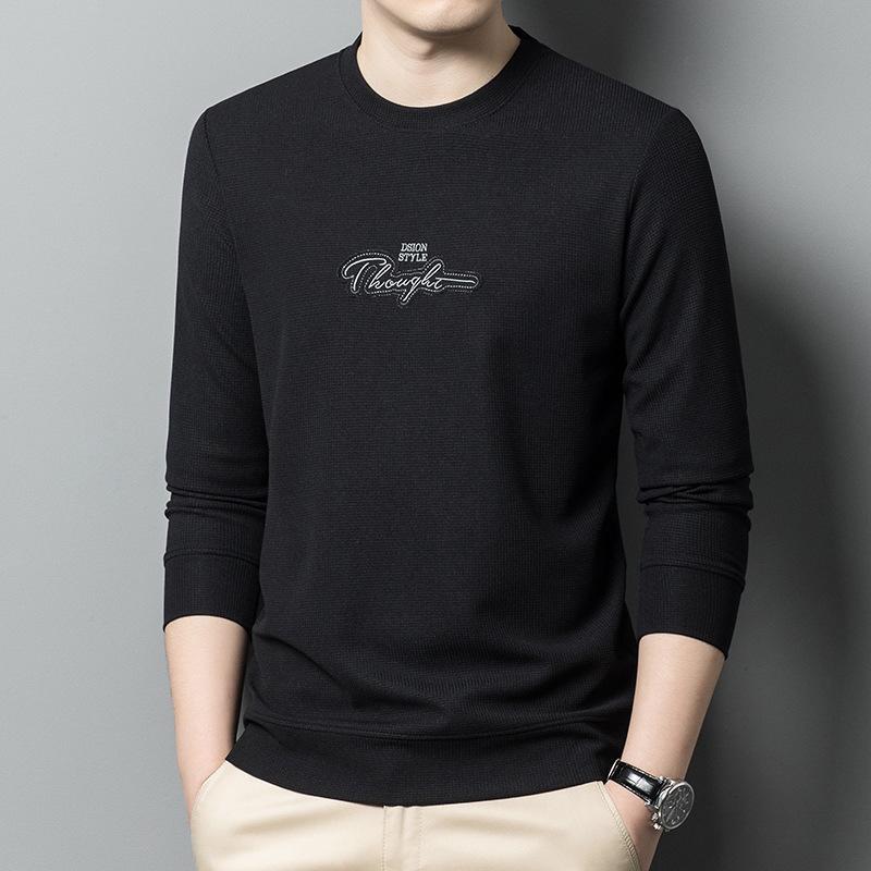 

Весенне-осенний новый мужской свитер Zhongqing, мужская модная футболка с длинным рукавом, базовая футболка, мужской свитер, футболка XL