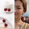 New Fashion Women's Earrings Fresh Sweet Red Cherry Fruit Shape Temperament Resin Fashion Trend Party Luxury