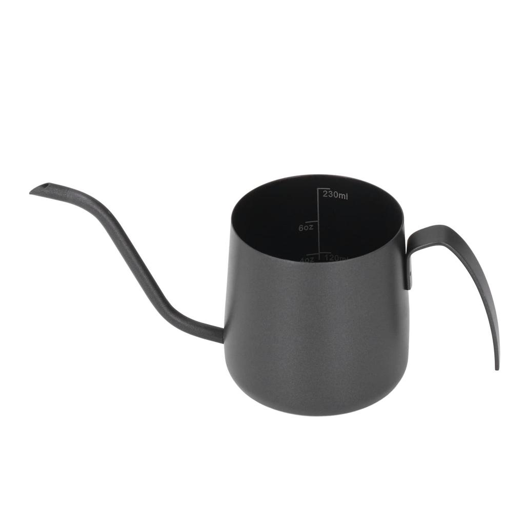 250ml Stainless Steel Narrow Mouth Coffee Kettle with Gooseneck Design, Graduated Drip Pot for Coffee, Tea, and Infused Water, Compact Design for the