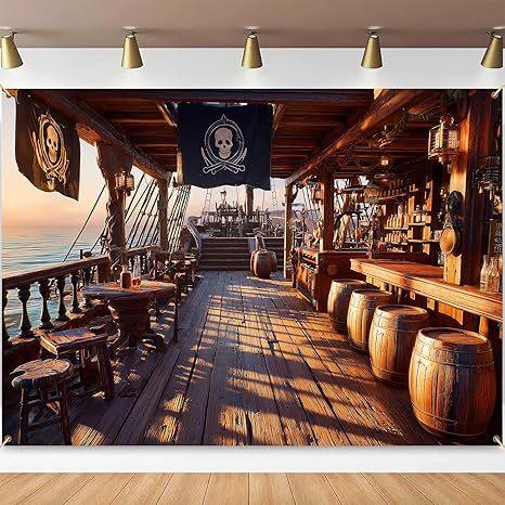 Pirate Background Treasure Map Theme Background Banner Nautical Theme Party Decoration Arrangement Background