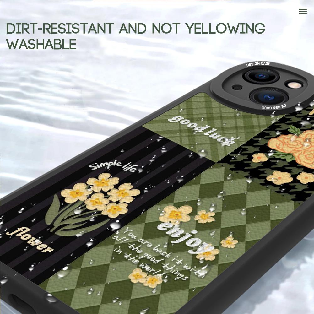 Stylish Flowers Lattice Pattern PU Leather Phone Case for iPhone 15 14 13 12 Pro Max Samsung Galaxy S23 Ultra S20 FE A52 Redmi Xiaomi POCO Soft Cover