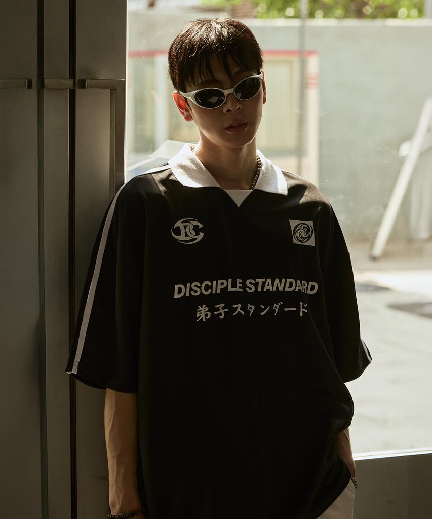 BURNING CAPONE Bc Cooling Disciple Collared Short Sleeve T-Shirt (Black)