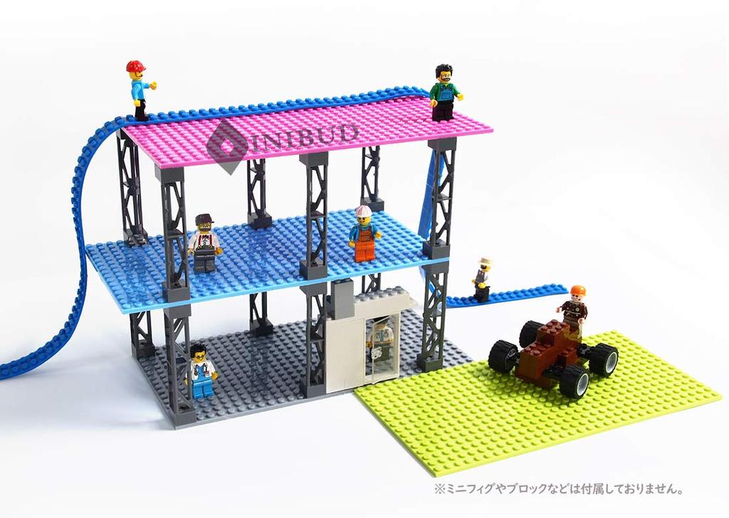 INIBUD Classic Compatible Baseplate 16 x 32 Dots Set Double-Sided Block, (4 Colors, B)