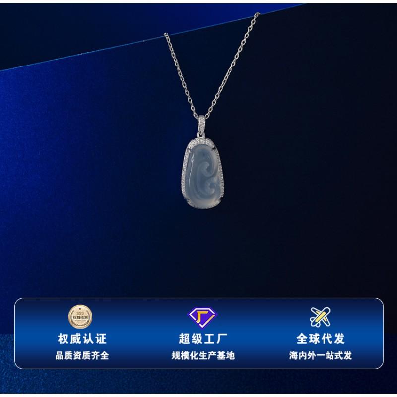 Chalcedony Pendant Necklace New Chinese Style Versatile Daily Wear Womens Fashion