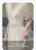 French V-neck Dress for Women, Super Beautiful, Waist Cinching and Slimming Short Sleeved Long Skirt