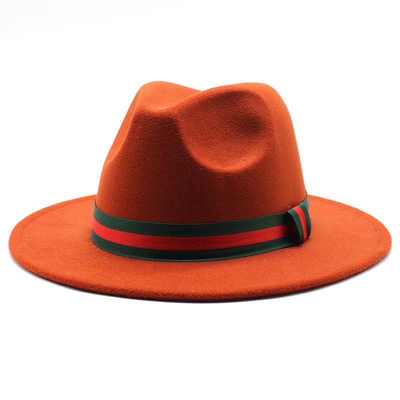 Fall Winter Fedora Hat For Men Women With Leopard Print Wool Felt Wide Brim Sun Protection