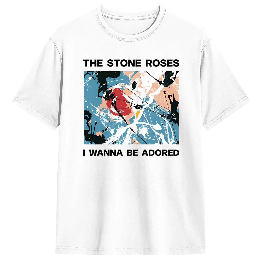 The Stone Roses I WANNA BE ADORED T-Shirt T Shirts Short-Sleeved Y2K Fun Tshirt Summer 100% Co