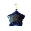 Small Star Pendant In Synthetic Nightstone + Chain 2cm Diam