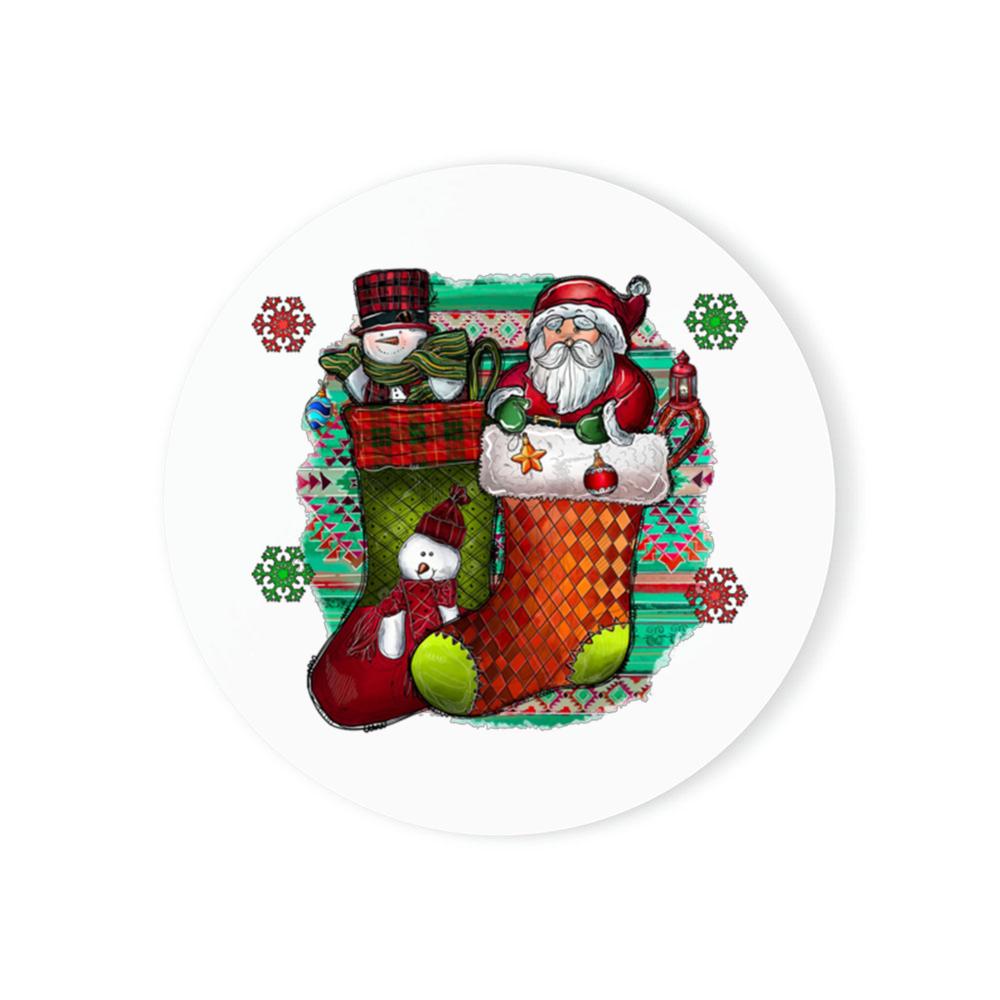 Christmas Coasters with Holder Best Absorbent Coasters Gift Round Cup Mat Housewarming Gifts for Home Kitchen Decorations