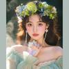 Colorful Artificial Flower Wreath Headband Realistic Spring Headpiece Bride Flower Crown  Holiday