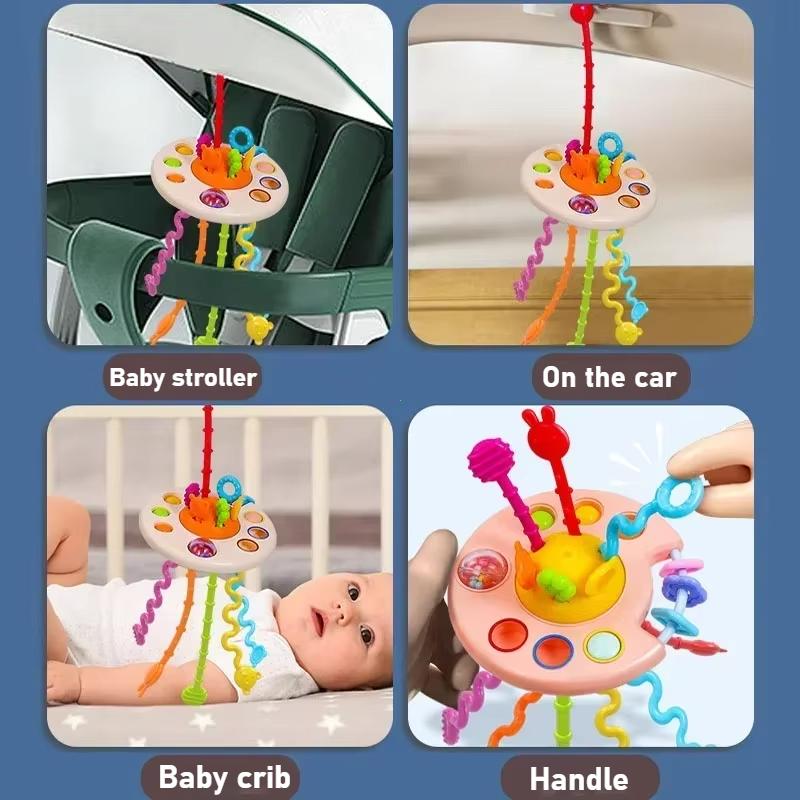 Baby Montessori Sensory Development Educational Toys Pull String Finger Grasp Training Early Learning Toy Teething Bpa Free 1-3Y