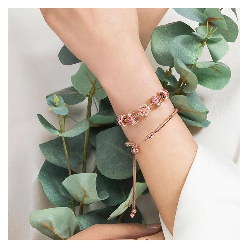 Pandora Manman Peach Blossom Series Blossoms Bracelet Women's Style ZT0275