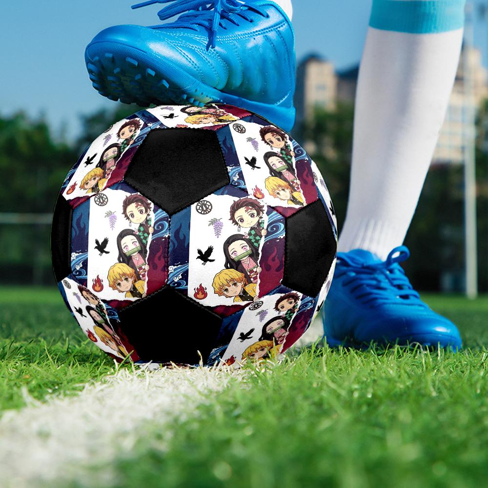 Soccer Ball Colorful Machine Stitched PVC Size 5 Team Training Competition Ready Durable High-Bounce Cool Sports Gift