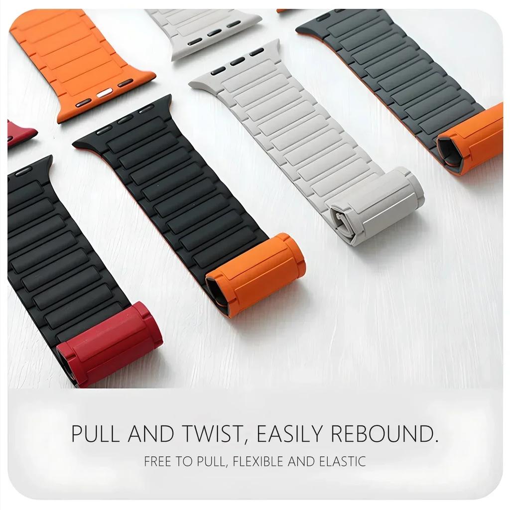 Strap+Case for Apple Watch Ultra 2 49 42 45 44 S10 46mm Magnetic Silicone Band+cover for IWatch Series 9 8 7 6 5 4 42mm 40 41mm