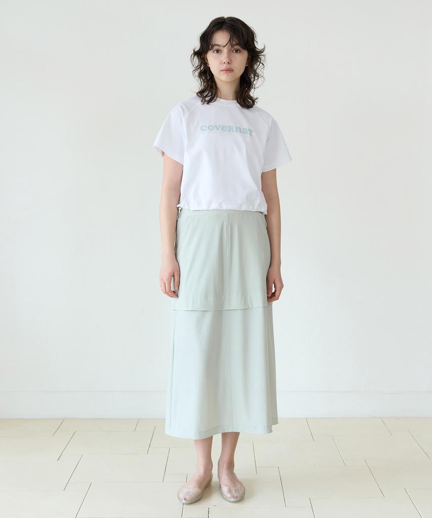 COVERNAT WOMAN Ice String Crop Short Sleeve Tee White