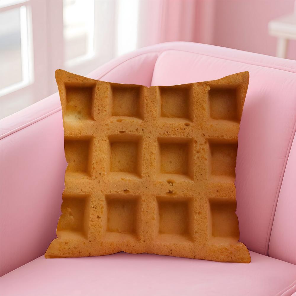 Yummy Cute Food Art Fried Egg Pizza Waffle Cushion Cover Pillow Case Soft Skin Friendly Fabric Concealed Zipper