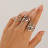 European and American Design Sense Liquid Lava Open Ring Set Women's Irregular Smooth Hollow Ring Rings