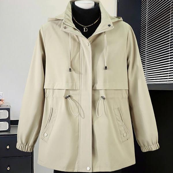 Stylish Mid-Length Trench Coat for Middle-Aged Women - 2026 Spring Collection 3XL (120-135 jin)