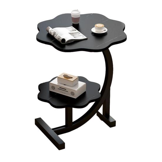 C-shaped Side Table with Flower Shape Tabletop Office Living Room Bedroom 45659