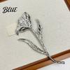 Pin Women Brooch Sparkling Rhinestones Flower Leaf Shape Lapel Versatile
