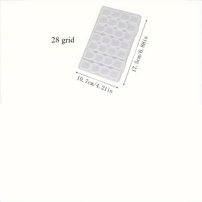 28 Grid Clear Plastic Makeup Organizer Box,Multi-Compartment with Removable Tray for Lipstick&Eyeshadow,Snap Closure Organizador