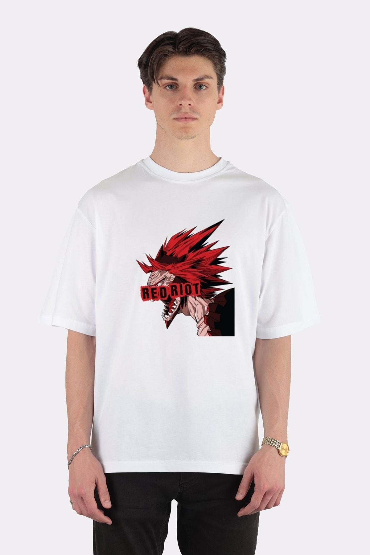 

Белая футболка оверсайз унисекс Red Riot