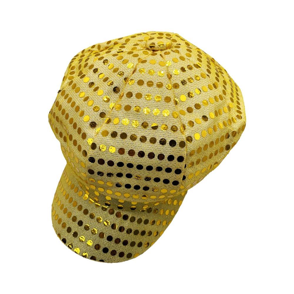 Dress Up Glitter Caps Octagonal Costume Hat Halloween Disco Sequin Hat Men Women