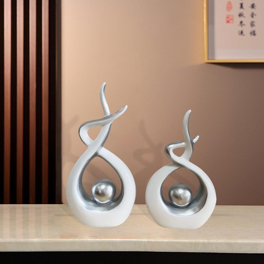 2x Abstract Art Sculpture,Shelf Decorations Modern Decorative Home Decor Accents for Dining Room Kitchen Office Mantelpiece Gift