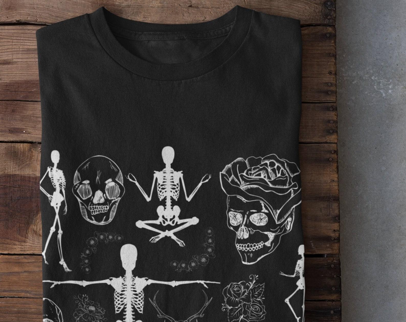 Skeleton Shirt, Goth Tshirt, Grunge Clothing, Alt Clothing, Grunge Shirt, Witchy Edgy Clothing, Indie Clothing, Mall Goth Shirt M