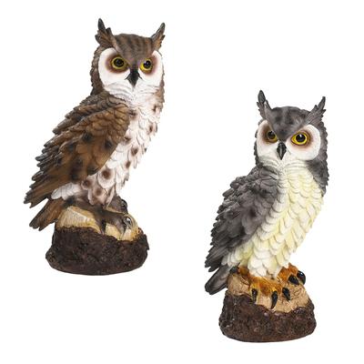Resin Owl Statue Animal Sculpture Garden Decor Owl Ornament Home Decor Lucky Owl Craft Lawn Yard Decor for Living Room Office