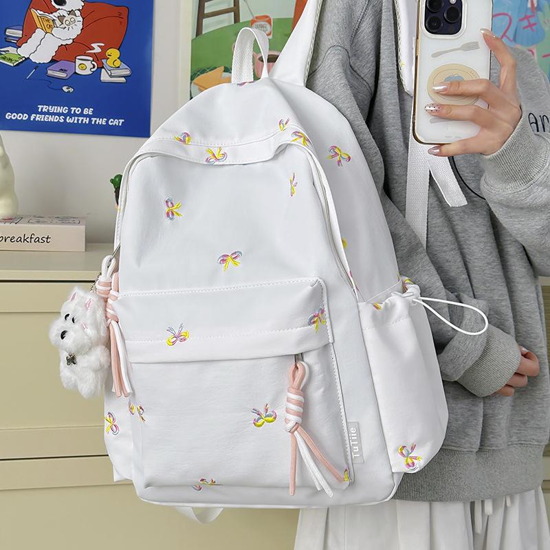 Schoolbag New Style for Female College Students, Simple and Cute Backpack, Large-capacity Backpack, Lightweight Middle School Backpack