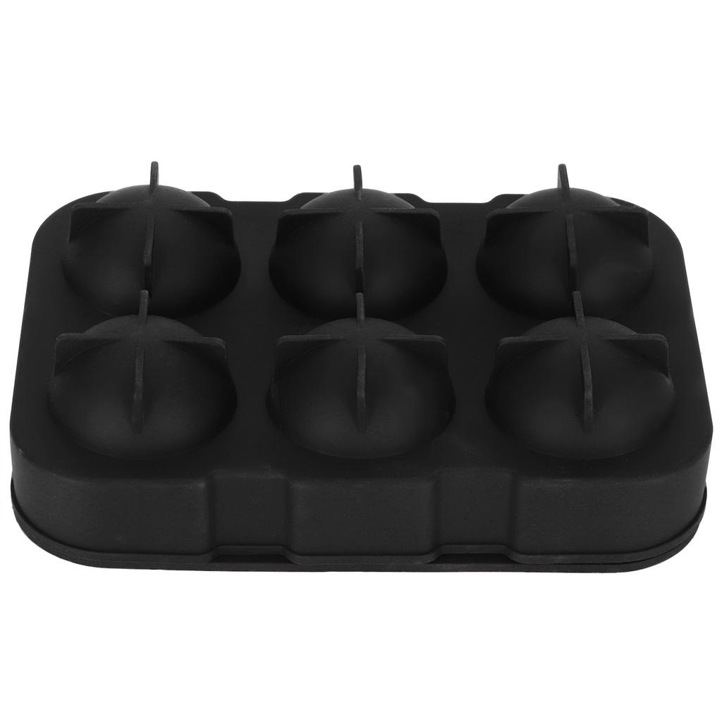 6 Grid Ice Ball Maker Black Reusable Ice Ball Mold for Beer Cocktail Wine Beverage