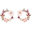 CHERRY Knot Flower Earrings Earrings Pearl Butterfly Pink Gold Flower Cherry Blossom Popular Zircon Women Birthday Gift Anniversary