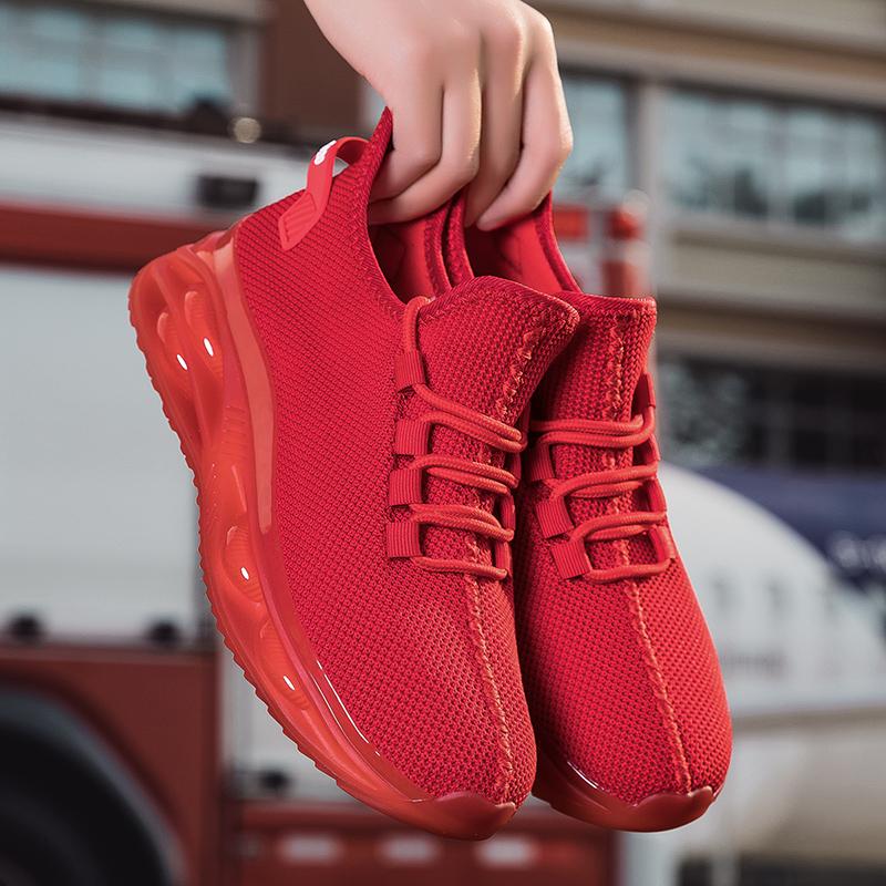 Light Running Shoes for Men Knitted Mesh Casual Sneakers Breathable Walking Jogging Sports Shoes Outdoor Trainers