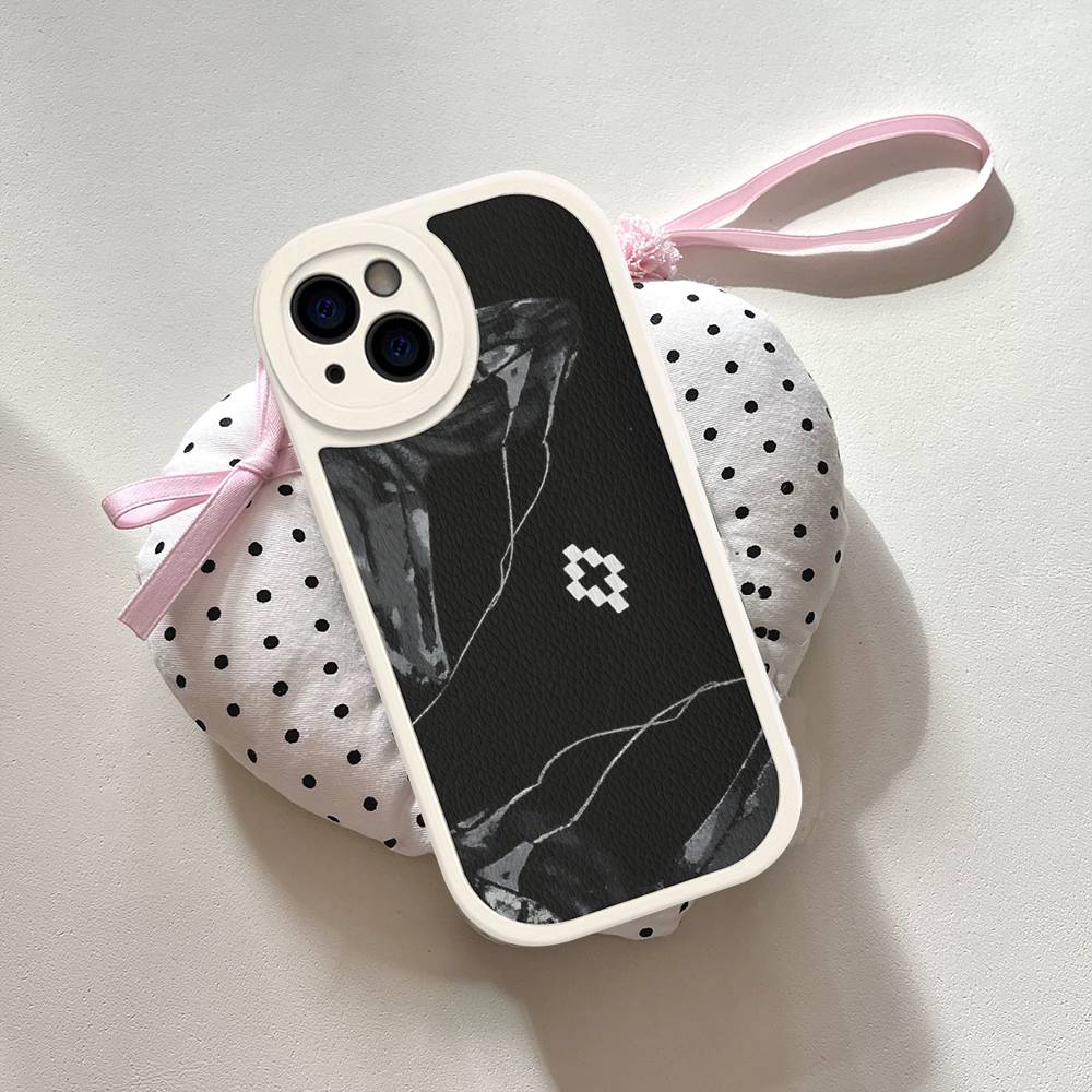 Capa de Celular M-MARCELO B-BURLON Para IPhone 16 15 14 13 12 11 Pro Max Plus Couro Capa Macia