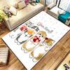 Floral Paws Collection Custom Name Carpet Rug For Living Room Bedroom Home Sofa Decoration Kids Play Nonslip Floor Mat