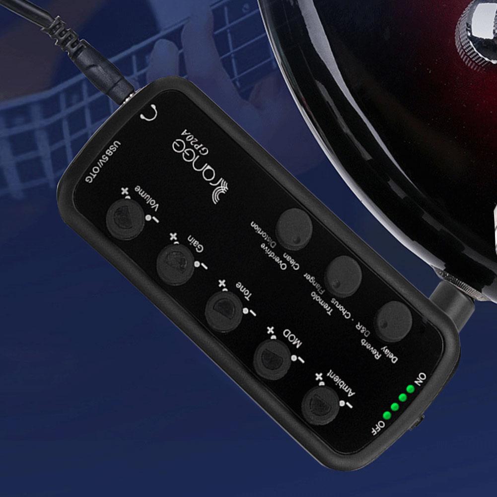 Guitar/Bass Headphone Amplifier USB Chargable Recording Electric Guitar Headphone Amplifier Acoustic Overdrive Distortion Tone