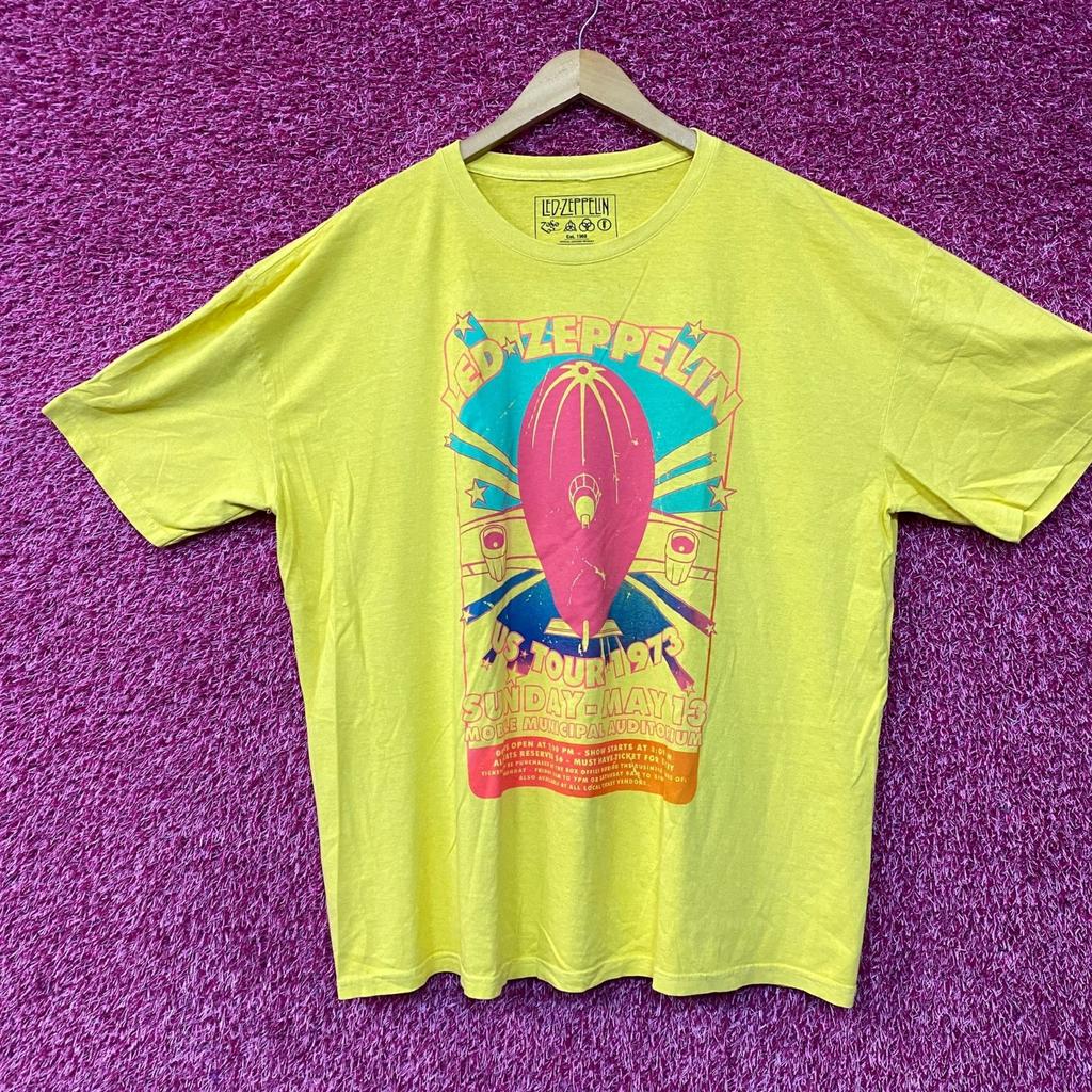 Led Zeppelin US-Tour 1973 Rockband Gelbes T-Shirt