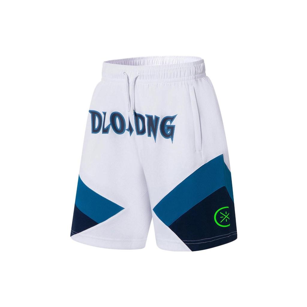 Li-Ning Wade Series Contrast Letter Print Straight Casual Shorts Men Bottoms Gem-Blue AAPS041-10