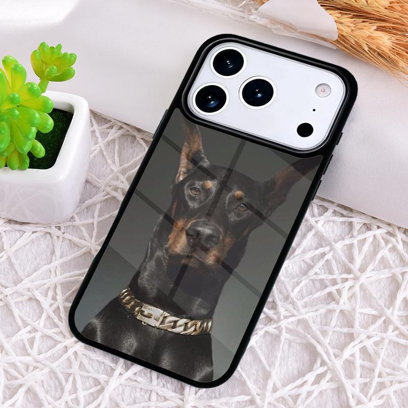Doberman Dog print Phone Case for iPhone 17 Air 16 15 11 12 14 13 Pro Max Shockproof Cover