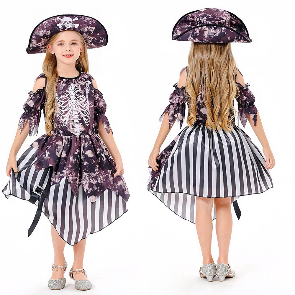 Halloween Pirate Stage Costume Cosplay Trick or Treat Set Unisex Swashbuckling Adventure Outfit Complete Role Play Prop Dress Up
