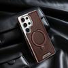 360 Rotating Bracket Leather Phone Case for Samsung Galaxy S25 Ultra S24 S23 S22 S25EDGE Magnetic Charging Kickstand Back Cover