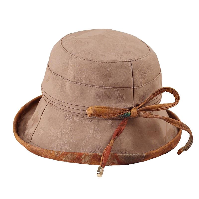 Spring and Summer Thin Breathable Bow Visor Women's Outdoor Leisure Sunscreen Fashion Versatile Crimped Bucket Hat Basin Hat