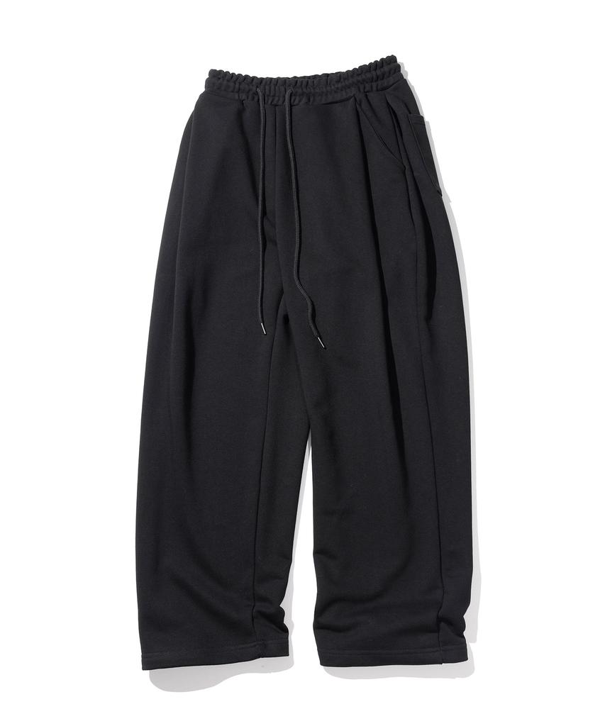 MASSNOUN Unmeasured Logo Double-Pleat Sweatpants Mfitp001-Bk