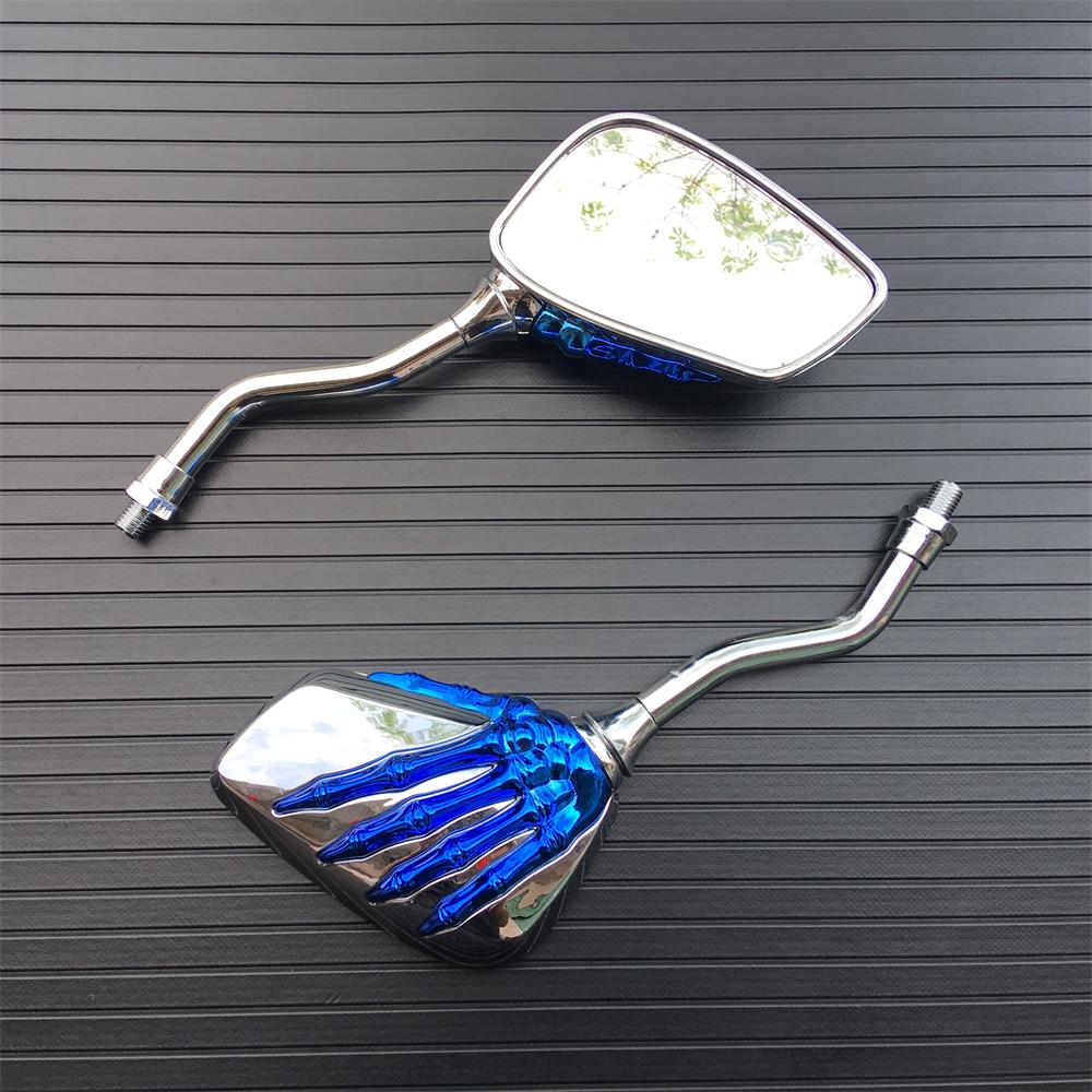 2 buc oglinda retrovizoare universală pentru motocicletă cu șurub de 8 mm/10 mm, din aliaj de aluminiu, scuter, schelet, craniu, reparație manuală pentru motocicletă