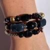 Bohemian Charm Beads Wrap Bracelets,Vintage Crystal, Turquoise, And Agate Beaded Multi-Layered Bracelet/Bangle