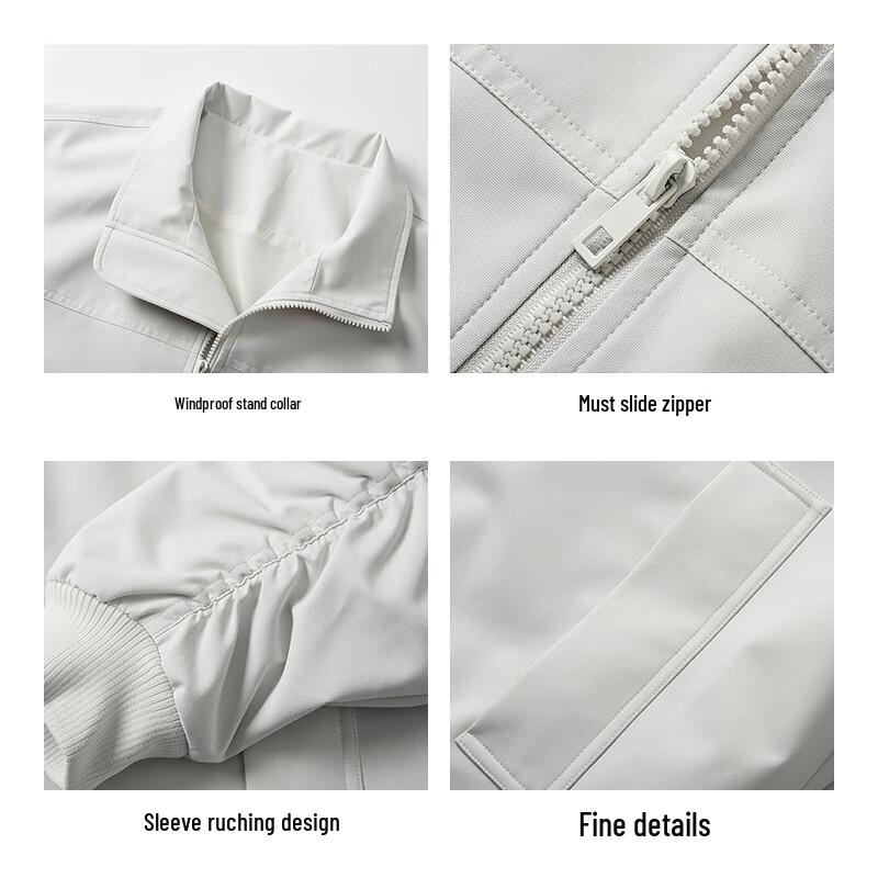 ROMON Men's Business Casual Stand Collar Work Jacket