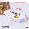 100Pcs Disposable Cartoon Octopus Ball Packaging Box Japanese Street Food Takoyaki Takeaway Snack Packing Container Party